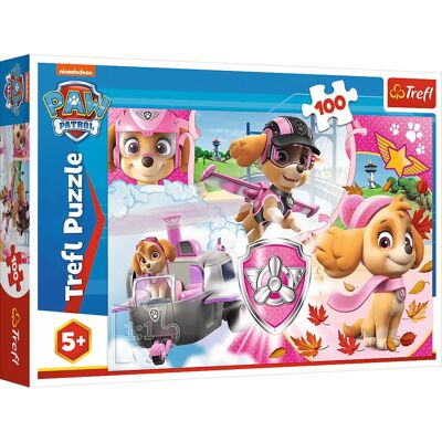 Trefl Skye en action - Puzzle 100 pièces - Pat Patrouille - Publicité Trefl Skye en action - Puzzle 100 pièces - Pat Patrouille - Publicité