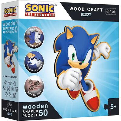 Trefl Sonic Puzzle de Madera - 50 Piezas - Rompecabezas Trefl Sonic Puzzle de Madera - 50 Piezas - Rompecabezas