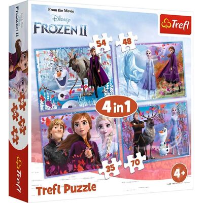 Trefl 34323 Puzzle - Frozen 2 4-en-1 Rompecabezas, 35-70 piezas Trefl 34323 Puzzle - Frozen 2 4-en-1 Rompecabezas, 35-70 piezas
