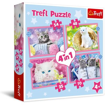 Trefl Puzzle Happy Cats 4in1 - Puslespill 4-i-1, 35/48/54/70 deler Trefl Puzzle Happy Cats 4in1 - Puslespill 4-i-1, 35/48/54/70 deler