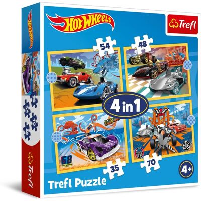 Trefl Puzzle 4w1 Hot Wheels Fahrzeuge - Puzzle Trefl Puzzle 4w1 Hot Wheels Fahrzeuge - Puzzle