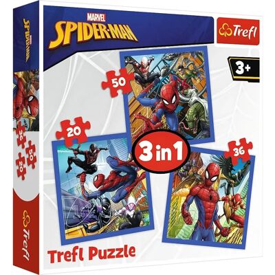 Trefl Spiderman Puzzle - 3-in-1, Mehrfarbig Trefl Spiderman Puzzle - 3-in-1, Mehrfarbig