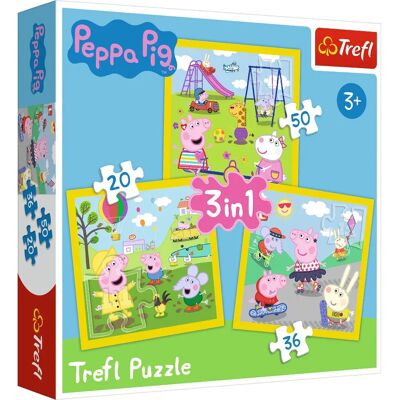 Haze-blau Peppa Pig 3-in-1 Puzzle Spielzeug für Kinder Haze-blau Peppa Pig 3-in-1 Puzzle Spielzeug für Kinder