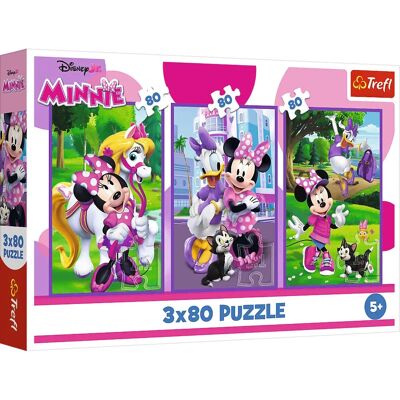 Trefl Minnie Disney Puzzle 3 em 1 80 peças - Quebra-cabeça para crianças Trefl Minnie Disney Puzzle 3 em 1 80 peças - Quebra-cabeça para crianças