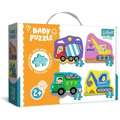 Puzzle de véhicules de construction pour bébé Trefl - 4 en 1 Puzzle de véhicules de construction pour bébé Trefl - 4 en 1