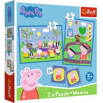 Trefl Peppa Pig Boldog Pillanatok 3 az 1-ben Puzzle és Memória Trefl Peppa Pig Boldog Pillanatok 3 az 1-ben Puzzle és Memória