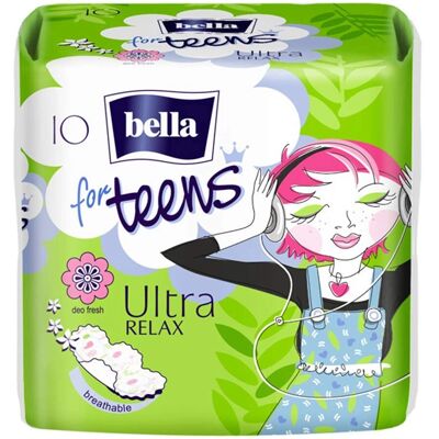 Serviettes hygiéniques BELLA Ultra Relax pour adolescentes - 10 pièces - Publicité Serviettes hygiéniques BELLA Ultra Relax pour adolescentes - 10 pièces - Publicité