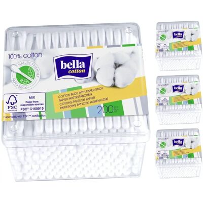 BELLA Cotton 200 sztuk - Bawełniane patyczki BELLA Cotton 200 sztuk - Bawełniane patyczki