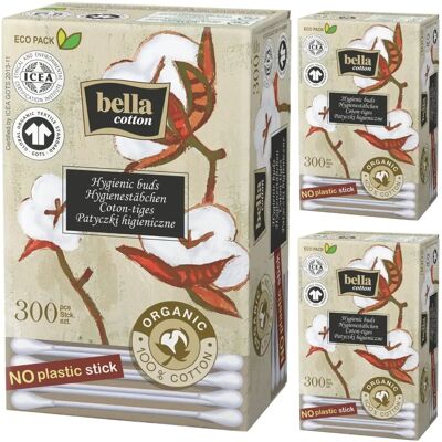 BELLA Cotton BIO based Coton-tiges - Unisex, 300 pcs - Publicité BELLA Cotton BIO based Coton-tiges - Unisex, 300 pcs - Publicité