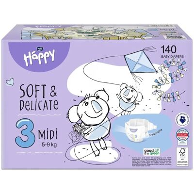 Bella Baby Happy Midi Box Pleny - Dětské pleny Bella Baby Happy Midi Box Pleny - Dětské pleny