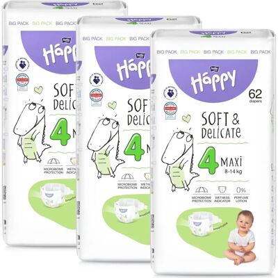 Pannolini Monouso Bella Baby Happy Sof&Delicata Taglia 4 Maxi - Pannolini per Bambini Pannolini Monouso Bella Baby Happy Sof&Delicata Taglia 4 Maxi - Pannolini per Bambini