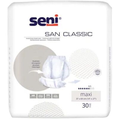 Seni San Classic Maxi - Assorbenti Incontinenza - 30 pezzi Seni San Classic Maxi - Assorbenti Incontinenza - 30 pezzi