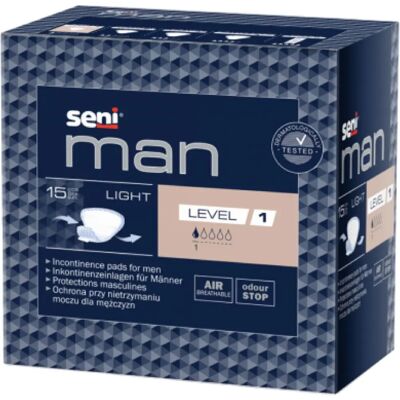 Serviettes Seni Man Light - 15 pièces - Publicité Serviettes Seni Man Light - 15 pièces - Publicité