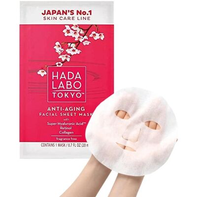 HADA LABO Anti-Aging Kasvonaamio - Hyaluronihappo, Kollageeni, Retinoli HADA LABO Anti-Aging Kasvonaamio - Hyaluronihappo, Kollageeni, Retinoli