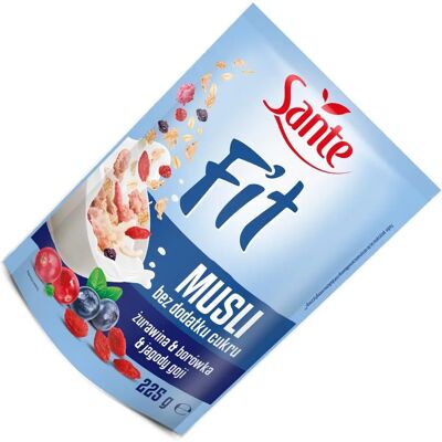 Sante - Fit Musli Żurawina, Borówka & Goji Bez Dodatku Cukru Sante - Fit Musli Żurawina, Borówka & Goji Bez Dodatku Cukru