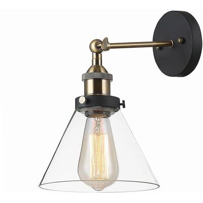 Lámpara de Pared Italux Getan Industrial - Retro E27 Metal Vidrio Lámpara de Pared Italux Getan Industrial - Retro E27 Metal Vidrio