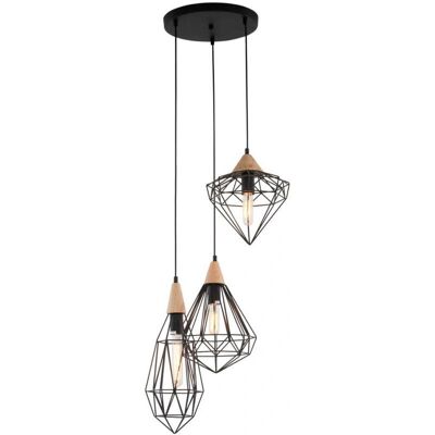 Italux Maelle - Suspension Industrielle et Rétro Noire - E27 - Publicité Italux Maelle - Suspension Industrielle et Rétro Noire - E27 - Publicité