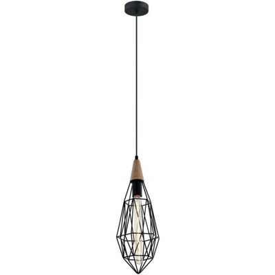 Italux Maelle - Lámpara Colgante Industrial Negra con Pantalla de Jaula - E27 Italux Maelle - Lámpara Colgante Industrial Negra con Pantalla de Jaula - E27