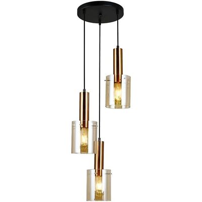 Italux Sardo Brass Pendant - Modern Hanging Light in Amber, E27 Italux Sardo Brass Pendant - Modern Hanging Light in Amber, E27