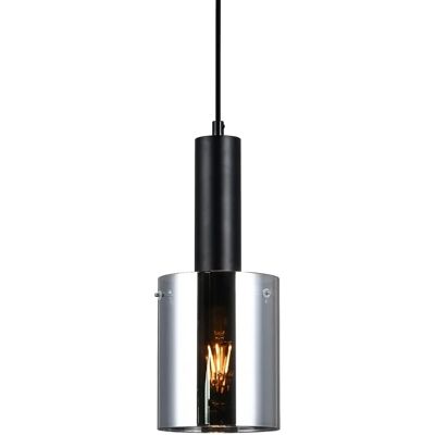 Italux Sardo - Black Pendant Light with Smoky Glass - E27 Italux Sardo - Black Pendant Light with Smoky Glass - E27