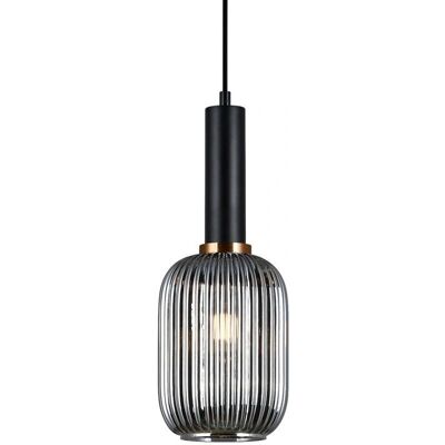 Luce Pendente Moderna Italux Antiola - Nero, Vetro, Ombra Fumée Luce Pendente Moderna Italux Antiola - Nero, Vetro, Ombra Fumée