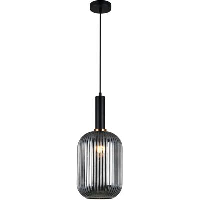 Italux Antiola Black Modern Pendant Lamp - 1 Light, Glass Shade Italux Antiola Black Modern Pendant Lamp - 1 Light, Glass Shade