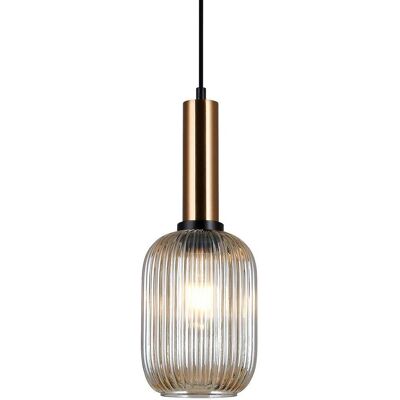 Italux Antiola - Brass Pendant Light with Amber Shade - Pendant Light Italux Antiola - Brass Pendant Light with Amber Shade - Pendant Light