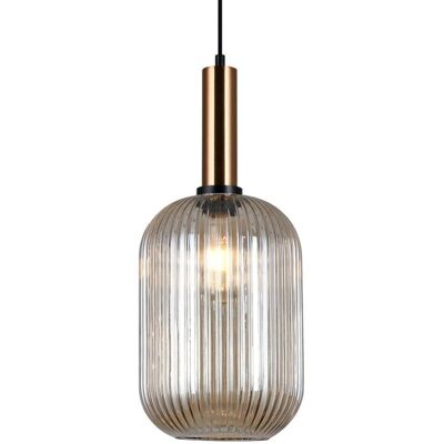 Italux Antiola - Brass Pendant Light with Amber Shade - Pendant Light Italux Antiola - Brass Pendant Light with Amber Shade - Pendant Light