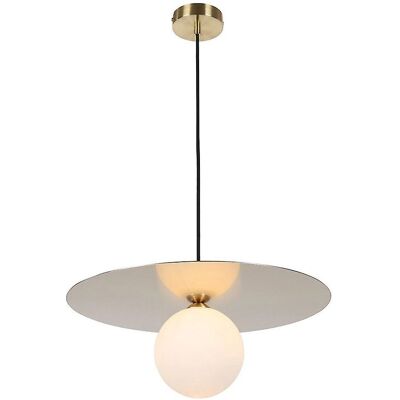 Luminaire suspendu Italux Spoletto Abat-jour Blanc - Suspension - Publicité Luminaire suspendu Italux Spoletto Abat-jour Blanc - Suspension - Publicité