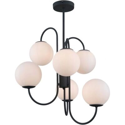 Italux Gela - Lámpara Colgante Industrial Retro Blanca 6 Luz Italux Gela - Lámpara Colgante Industrial Retro Blanca 6 Luz