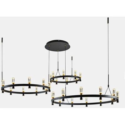Moderní LED Závěsné Svítidlo Italux Almelo - Černá, Zlato, 3000K Moderní LED Závěsné Svítidlo Italux Almelo - Černá, Zlato, 3000K