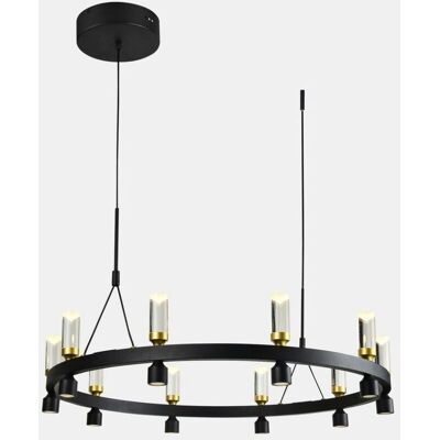 Italux Almelo - Moderní LED závěsná lampa - Černá, Zlato - 2920lm Italux Almelo - Moderní LED závěsná lampa - Černá, Zlato - 2920lm