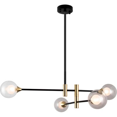 Italux Marino - Lampada a sospensione moderna - Nero, Ottone, 4 luci Italux Marino - Lampada a sospensione moderna - Nero, Ottone, 4 luci