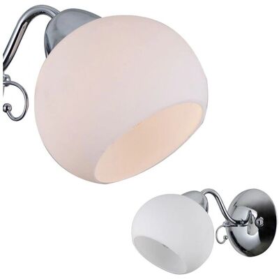 Italux Masseri - Chrome White Wall Lamp - E27 - 40W Italux Masseri - Chrome White Wall Lamp - E27 - 40W