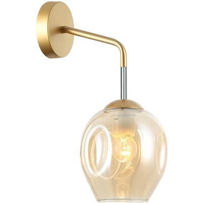 Italux Borgo - Moderne Wandleuchte Bernstein Glas - Wandleuchte Italux Borgo - Moderne Wandleuchte Bernstein Glas - Wandleuchte