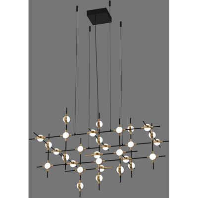 Italux Provenza Modern LED-Pendelleuchte - Schwarz/Gold - 72W, 3000K Italux Provenza Modern LED-Pendelleuchte - Schwarz/Gold - 72W, 3000K