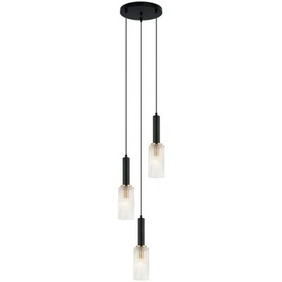Italux Perola - Modern Hanging Pendant Black, Gold 3 Light - Pendant Lamp Italux Perola - Modern Hanging Pendant Black, Gold 3 Light - Pendant Lamp