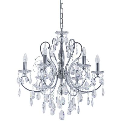 Lustre en Cristal Italux 6 Lumières - Style Classique - Publicité Lustre en Cristal Italux 6 Lumières - Style Classique - Publicité
