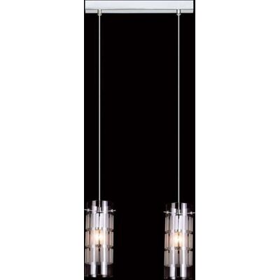 Italux Max - Lámpara Colgante Moderna Cromada 2 Luces con Pantalla Transparente - Lámpara Colgante Italux Max - Lámpara Colgante Moderna Cromada 2 Luces con Pantalla Transparente - Lámpara Colgante