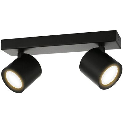 Projecteur double au plafond Italux Karlota - GU10 noir moderne - Publicité Projecteur double au plafond Italux Karlota - GU10 noir moderne - Publicité