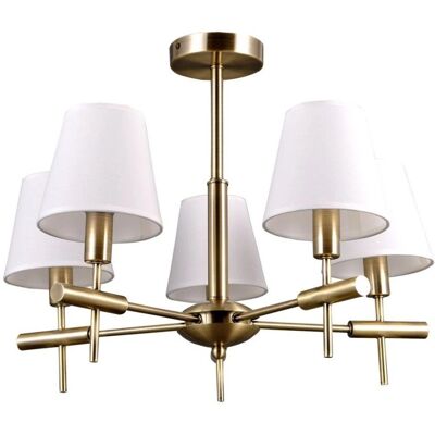 Lampadario Italux Balter - Tessuto Bianco 5 Luci Lampadario Italux Balter - Tessuto Bianco 5 Luci
