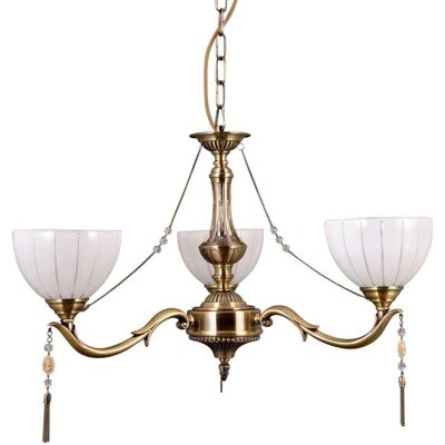Italux Baxio - Golden 3-Light Chandelier - Metal & Glass Italux Baxio - Golden 3-Light Chandelier - Metal & Glass