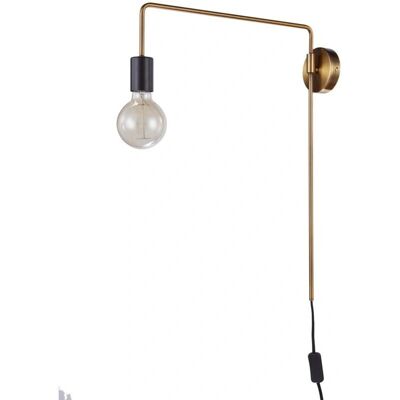 Italux Moniq - Lámpara de Pared Industrial y Retro Negro Mate, Dorado Italux Moniq - Lámpara de Pared Industrial y Retro Negro Mate, Dorado