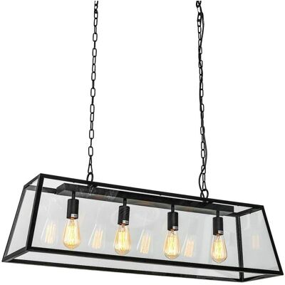 Italux Laverno - Suspension Noire Mat, 4 Lumières, E27 - Publicité Italux Laverno - Suspension Noire Mat, 4 Lumières, E27 - Publicité