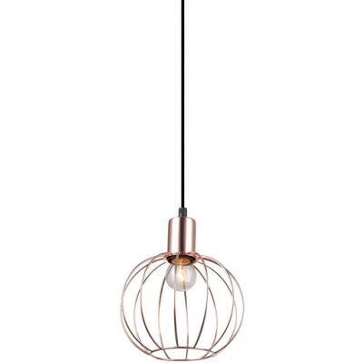 Italux Gervais - Lámpara Colgante Negra de Acero y Cobre - 1 Luz, E27 Italux Gervais - Lámpara Colgante Negra de Acero y Cobre - 1 Luz, E27