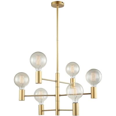 Italux Veva - Lampadario Moderno in Acciaio Dorato 6 Lampade E27 Italux Veva - Lampadario Moderno in Acciaio Dorato 6 Lampade E27