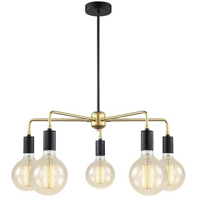 Italux Malene - Modern Hanging Pendant Black, Gold 5 Light - Pendant Light Italux Malene - Modern Hanging Pendant Black, Gold 5 Light - Pendant Light