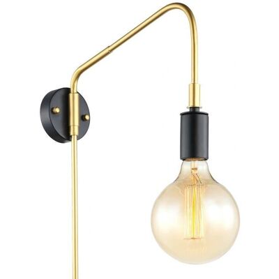 Italux Malene - Lampada da parete in acciaio, nero, oro - E27 - 1 luce Italux Malene - Lampada da parete in acciaio, nero, oro - E27 - 1 luce