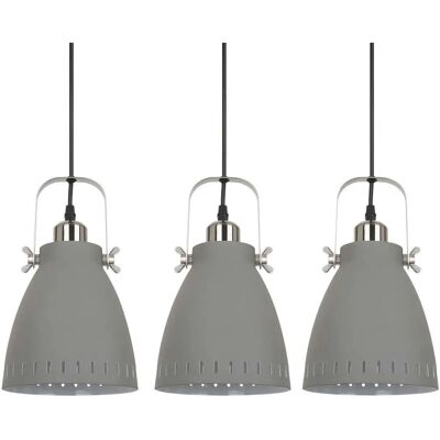 Italux Franklin - Lampada a sospensione industriale e retrò satinata - 3 luci E27 Italux Franklin - Lampada a sospensione industriale e retrò satinata - 3 luci E27