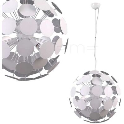 Italux Mailone - Lampadario Sospeso Moderno Bianco Argento - Lampadario Italux Mailone - Lampadario Sospeso Moderno Bianco Argento - Lampadario